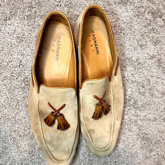 Magnanni Delrey II Tassel Loafer, Suede Calfskin Leather Men's 10.5 M - Picture 10 of 12